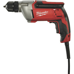 Milwaukee Corded Electric Drill, 3/8in. Keyless Chuck, 8.0 Amp, 2800 RPM,