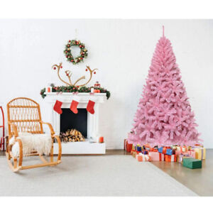 6-8FT Premium Pink Christmas Tree W/ Stand PVC Artificial