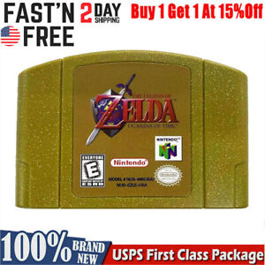 The Legend of Zelda Ocarina of Time Nintendo N64 Video Game Console Card Gold