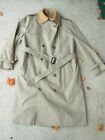 Brooks Brothers Double Breasted Belted Beige Trench Coat Liner Wool zip out 44L