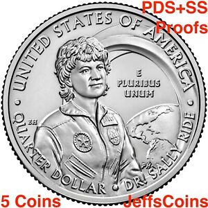 2022 P D S S S Sally Ride American Women Quarters PDSSS Clad & Silver Proofs 5