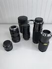 LOT of 5 Vintage Camera Lenses - 2 Soligor/ Vivitar/ CPC/ Makinon MC