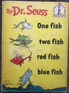 One Fish Two Fish Red Fish Blue Fish  1960 Vintage  Dr Seuss Beginner Book