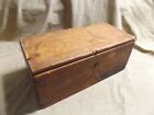 Primitive Antique Early to Mid 19th C Wood Box Sq Nails Snipe Hinges As Is
