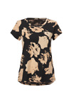 Cabi New NWT Flash Tee #4373 Black with Cream flowers XS - XL Was $86