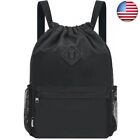 WANDF Drawstring Backpack Sports Gym Bag with Shoes Compartment,