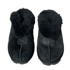 UGG Womens Coquette Black Suede Slippers Size 7