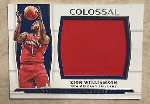 Zion Williamson 2021-22 National Treasures Colossal Game Worn/Used Patch 74/99