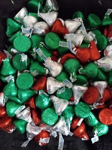 Bulk 3 lbs. Hershey's Kisses Milk Chocolate Candy Silver, red, green wrap