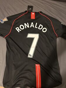 Ronaldo Manchester United Jersey 2008 Black Long sleeve Away Jersey Size L