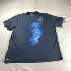 Nike Shirt Mens 2XL XXL Blue Kd Dunk Jump Graphic Dri Fit Workout Kevin Durrant