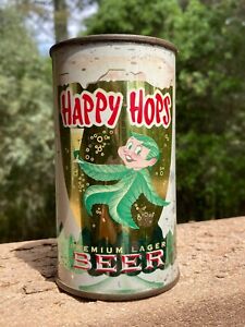 Happy Hops Premium Lager Beer Flat Top Empty Can