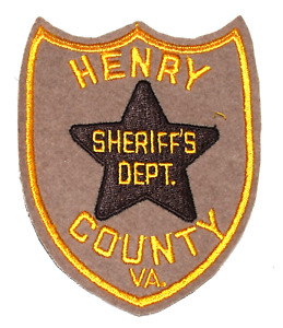HENRY COUNTY VIRGINIA VA Sheriff Police Patch VINTAGE OLD MESH CUT EDGE FELT
