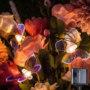 20 LED Butterfly String Lights Battery Powered Purple Butterfly Fairy Lights