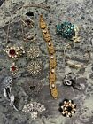 Vintage Costume Jewelry Lot Earrings, Bracelets, Pins, Necklace, RingSome Signed