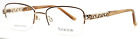 SPEKTOR 213 Brown Gold Womens Rectangle Half Rim Eyeglasses 50-18-135 B:33
