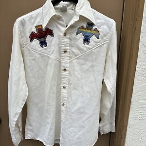 Vintage Kennington California Embroidered Stitched Western Button Shirt Medium