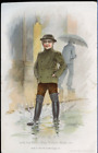 Antique Trade Card Boston Rubber Shoe Co Storm King Boots Boy Rain Puddle 1898