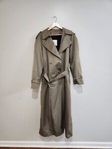 Vintage London For Women's trench coat, size 18 tall in military green.