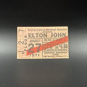 ELTON JOHN @ THE WILDWOOD CONVENTION CENTER  🎹 AUG 27 1971  TICKET STUB