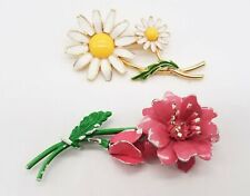 Lot of 2 Weiss Flower Brooches LB806