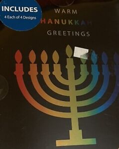 New Pinecone  HAPPY HANUKKAH Boxed Jewish Holiday Cards 4 Designs Menorah