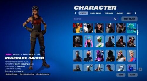 New Listing(CHECK INFO DESCRIPTION) Fortnite Renegade Raider, Pink Ghoul, Aerial A.T
