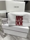 NEW DIOR Miss Dior White/Red Makeup Bag Cosmetic Pouch+ Mini Miss Dior Perfume