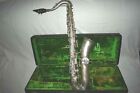 Antique FRANK HOLTON Silver Saxophone SN 18468 ca 1920s Case Mouthpiece