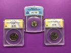 Rare 2004 D Manipulated Mint Trio: Wi. extra leaf Quarters & Double Ear Dime