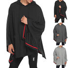Men Casual Hooded Poncho Cape Cloak Fashion Coat Hoodie Pullover Sweatshirt Tops