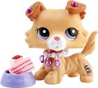 Littlest Pet Shop LPS Collie Dog 2452 Yellow Purple Eyes with lps Accessories
