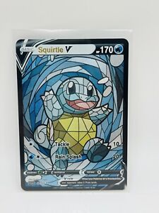 Pokémon Squirtle V Shatter Holo Fan Art/Gift/Display Card