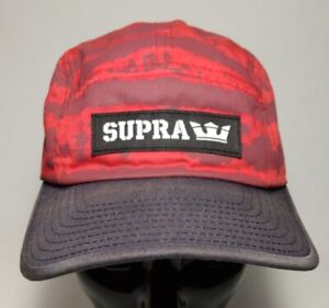 Supra Skateboarding Hat 5 Panel Red/Black Strapback Signed Inscribed