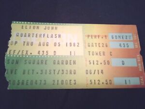 Elton John Concert Ticket Stub Madison Square Garden 1982