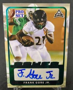 New Listing2021 Pro Set Power Football RC Rookie Auto Frank Gore Jr GREEN Foil #50 of 50!!!