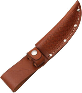 Sheath SH1133 Straight Knife Brown Basketweave Leather Fits Up To 4