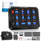 MICTUNING 12 Gang Switch Panel Kit Blue Led Auxiliary Relay System Marine 12/24V