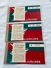 3 Vintage Colonial Airlines Inc Ticket Jacket Passenger Coupon 1949