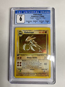 Pokemon 1st Edition Kabutops 9/62 Fossil 1999 First Holo Card CGC 6 EX Near Mint
