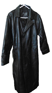 Leather Trench Coat Overcoat Small