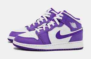 Nike Air Jordan 1 Mid Purple Venom White DQ8423-511 GS Shoes NEW