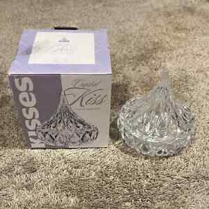 Hershey Kiss Covered Cut Crystal Glass Large Candy Dish w/Lid