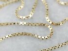 14K Solid Yellow Gold Box Necklace Real Gold Chain 20