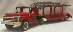 Vintage Buddy L Pressed Steel Ladder Fire Truck No. 3, 27
