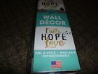 FAITH, HOPE LOVE  WALL DECOR peel and stick decals,  New