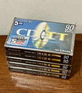 5-Pack Sony CD-IT High Bias Type II  90 Minute Cassette Tapes New / Sealed