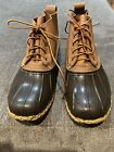 L.L. Bean Men’s Duck Boots 6” Unlined Lace Up Brown Leather Size 11 Wide USA