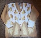 Storybook Knits Fall Tan Leaves Sweater Cardigan  Womens Size 1X XL NEW NWT