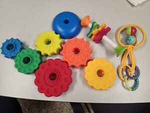 Fat Brain early educational Baby Spinning Stacking Sensory Toys parts lot
